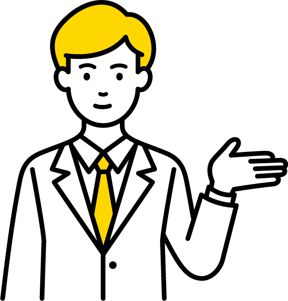 お客様へ約束する男性