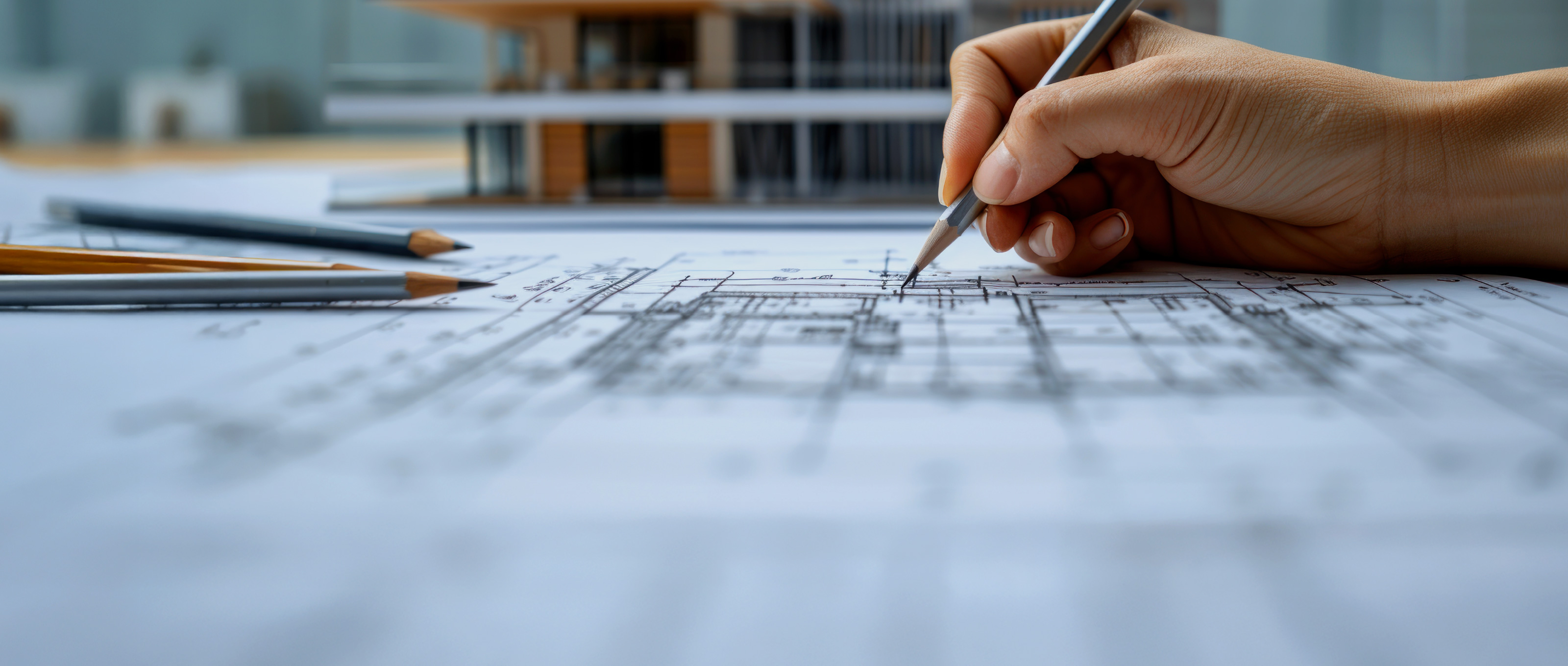 制作中の住宅の図面